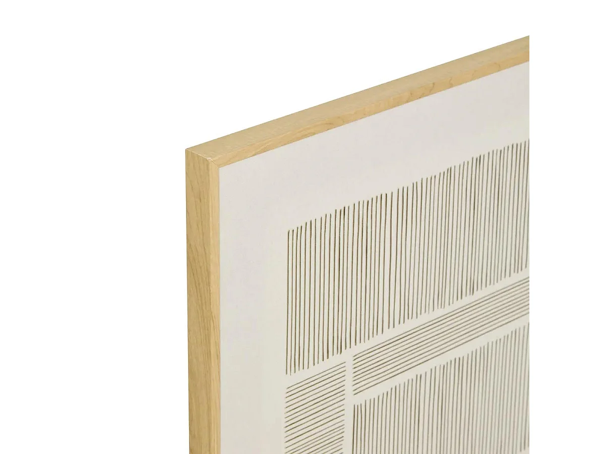 Toile Imprimée Métallisée "Idrissa" 58x58cm Beige
