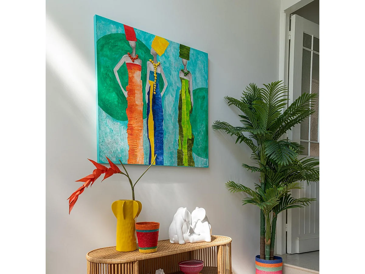 Toile Peinture Déco "Fog" 100x100cm Multicolore
