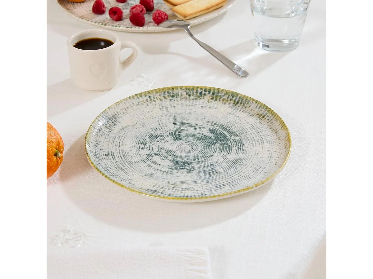 Lot de 6 Assiettes à Dessert "Ariane" 20cm Vert