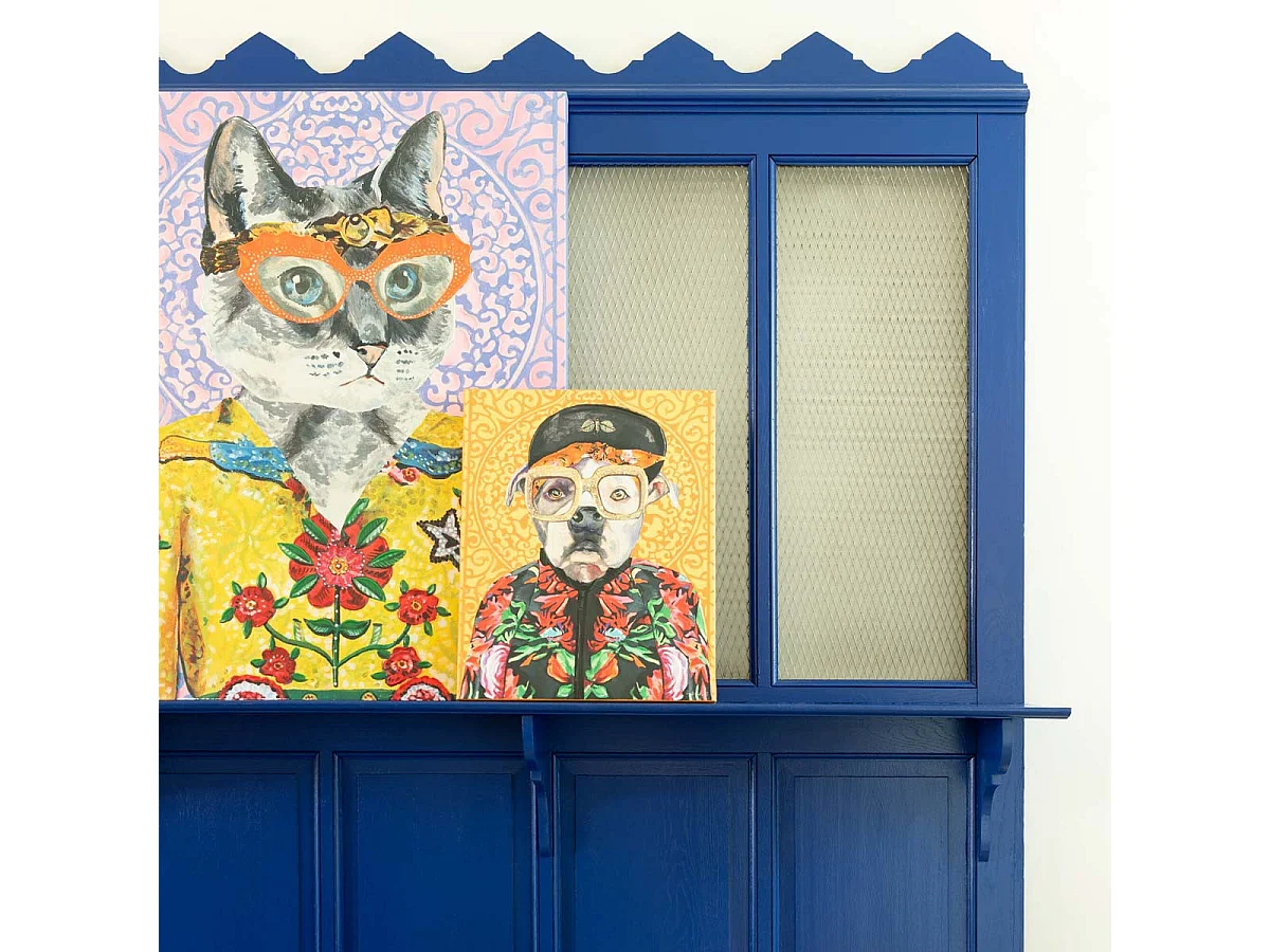 Toile Déco Chien "Popart" 40x50cm Multicolore