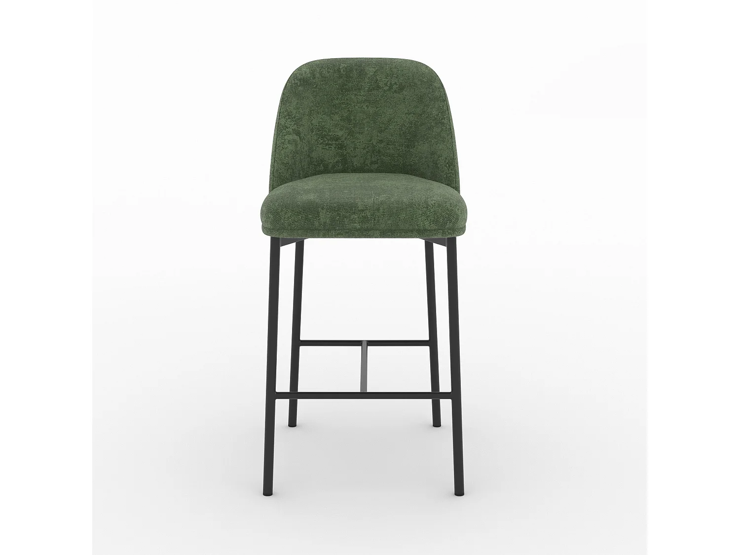 Lot de 2 chaises pour îlot central 67 cm en tissu vert sapin - Noah