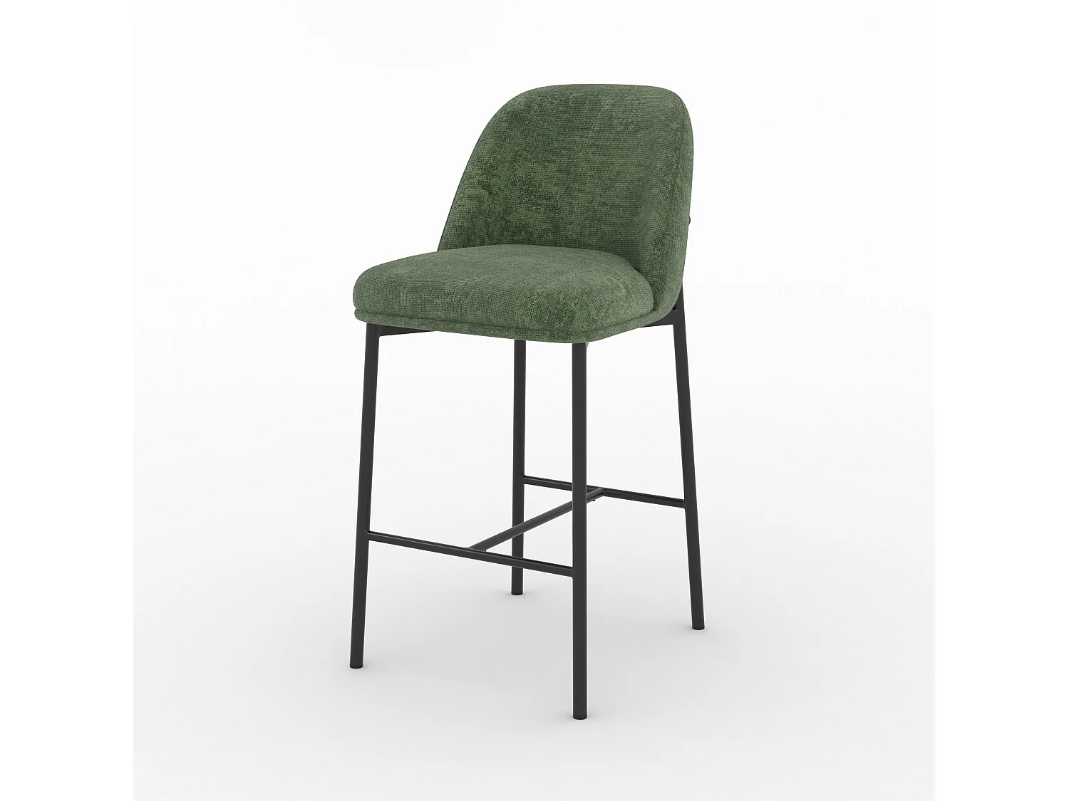 Lot de 2 chaises pour îlot central 67 cm en tissu vert sapin - Noah