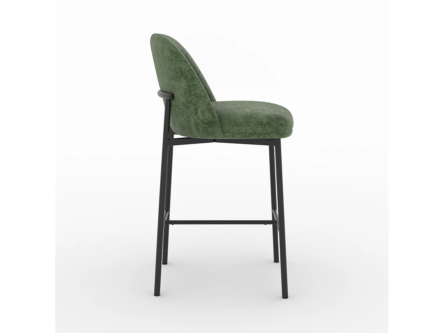 Lot de 2 chaises pour îlot central 67 cm en tissu vert sapin - Noah