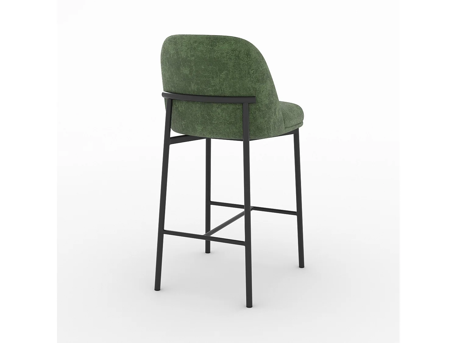 Lot de 2 chaises pour îlot central 67 cm en tissu vert sapin - Noah