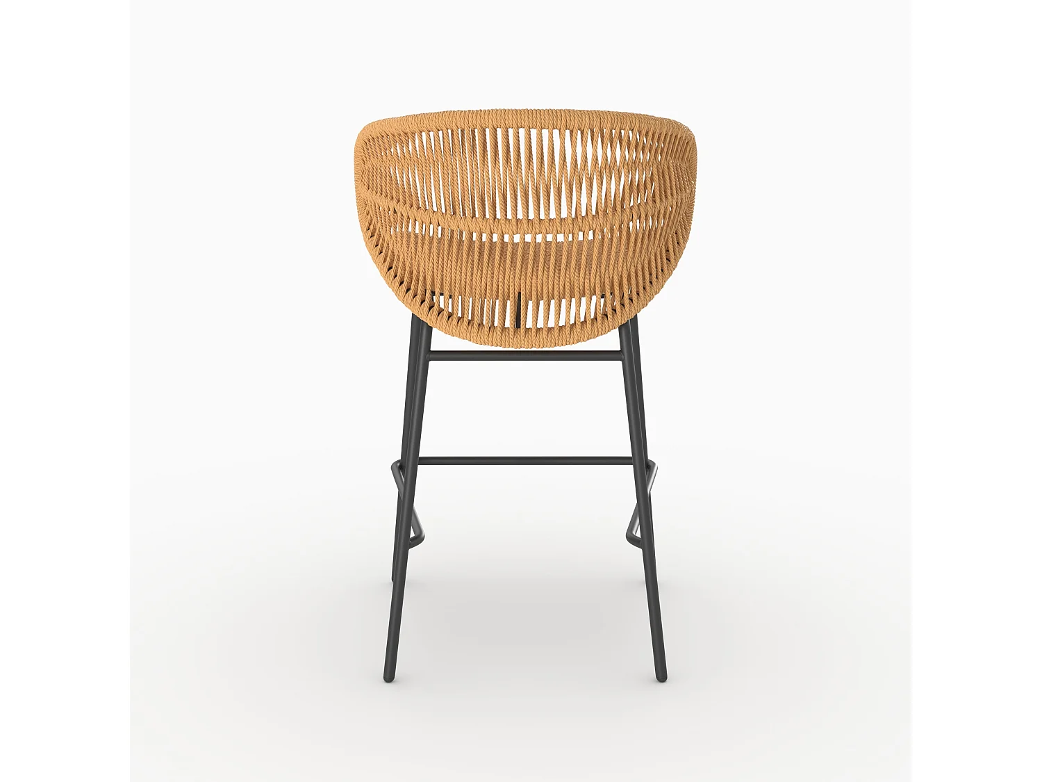 Lot de 2 chaises pour îlot central de jardin 65 cm, rotin synthétique - Lara