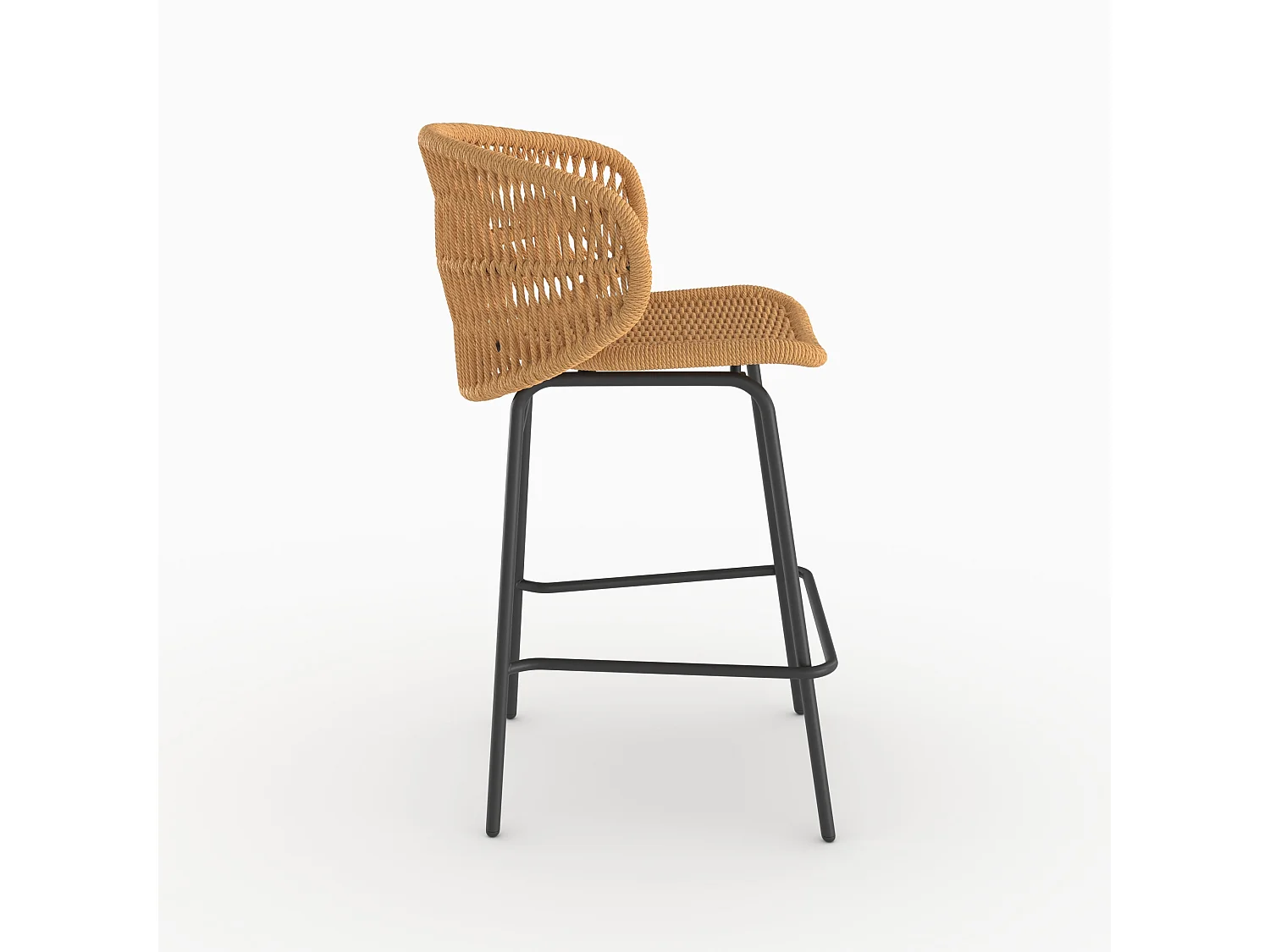 Lot de 2 chaises pour îlot central de jardin 65 cm, rotin synthétique - Lara