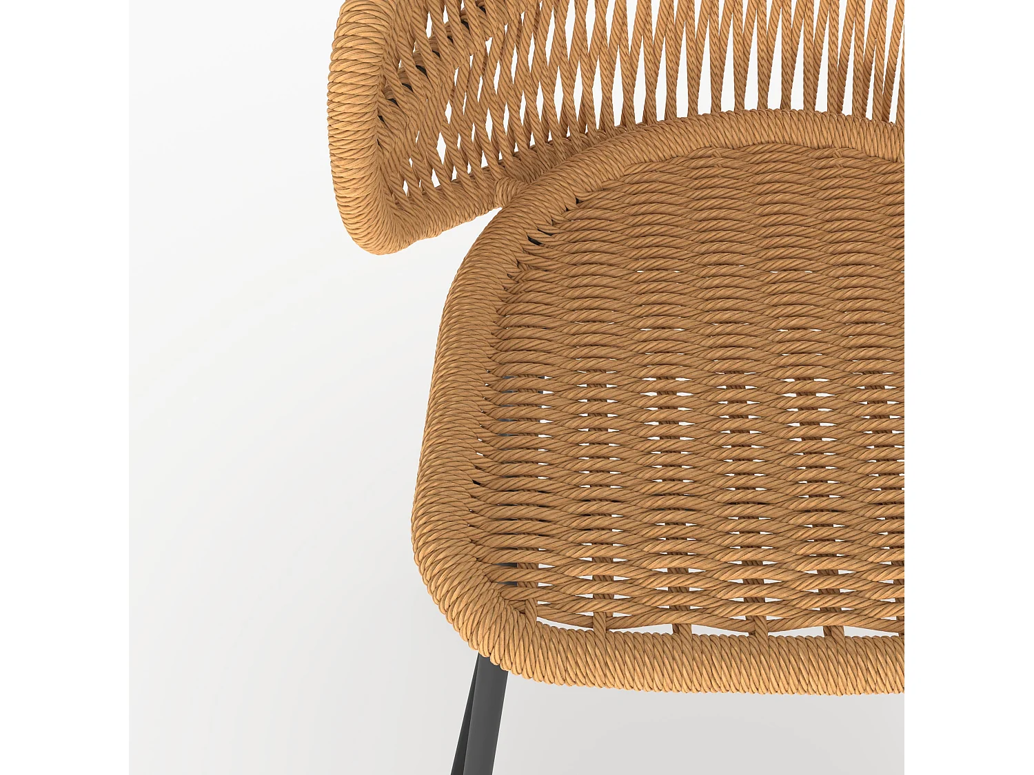 Lot de 2 chaises pour îlot central de jardin 65 cm, rotin synthétique - Lara