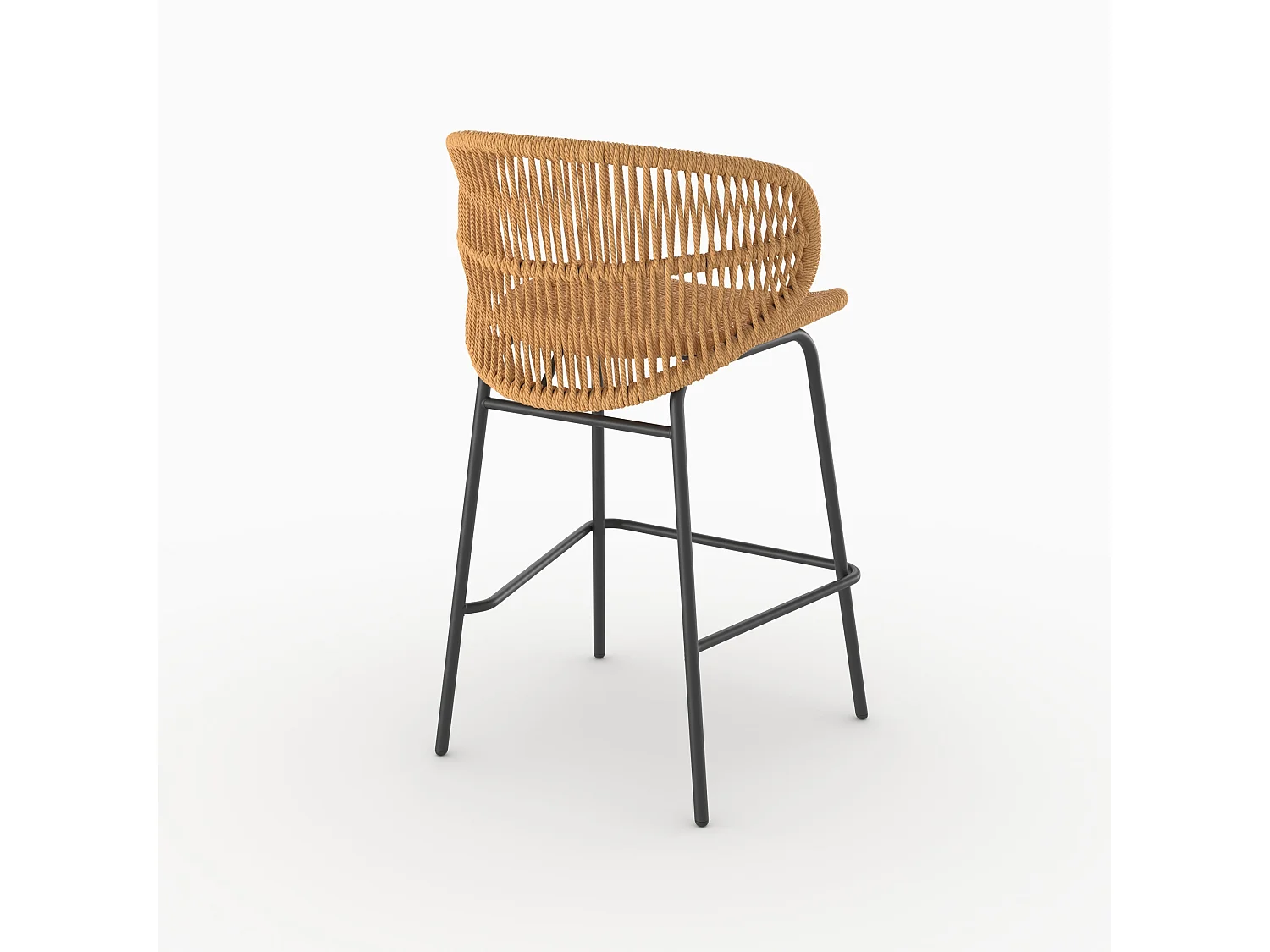 Lot de 2 chaises pour îlot central de jardin 65 cm, rotin synthétique - Lara