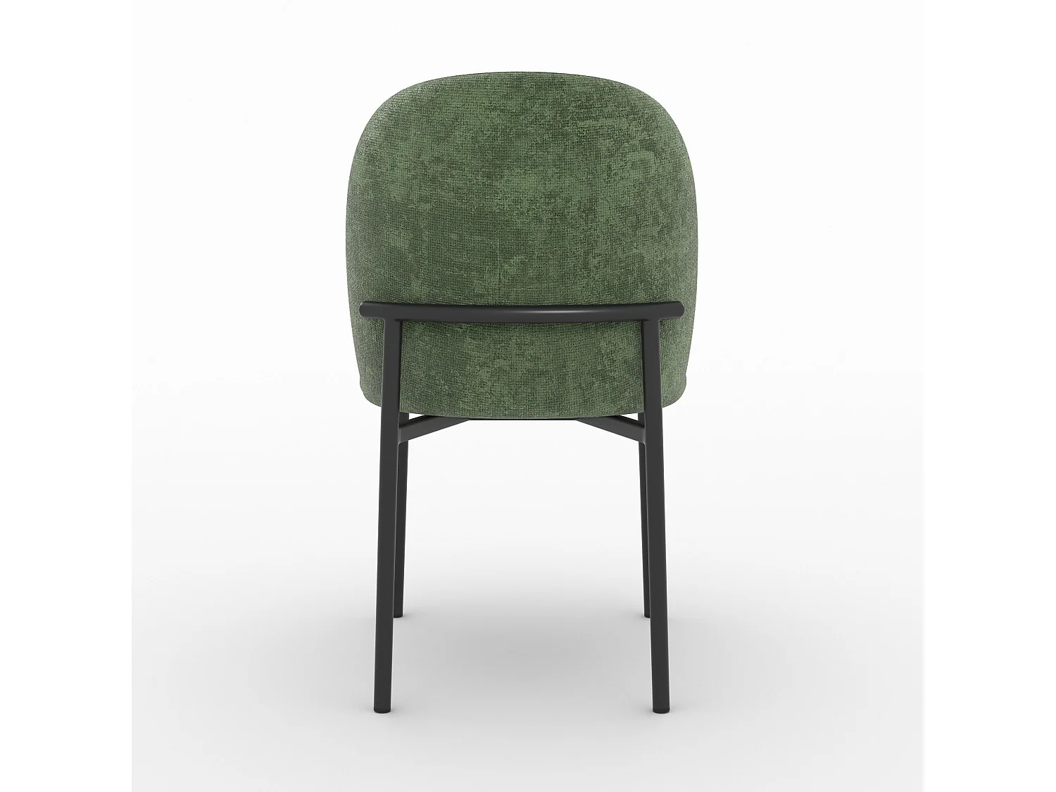 Lot de 2 chaises en tissu vert sapin et pieds métal noir - Noah