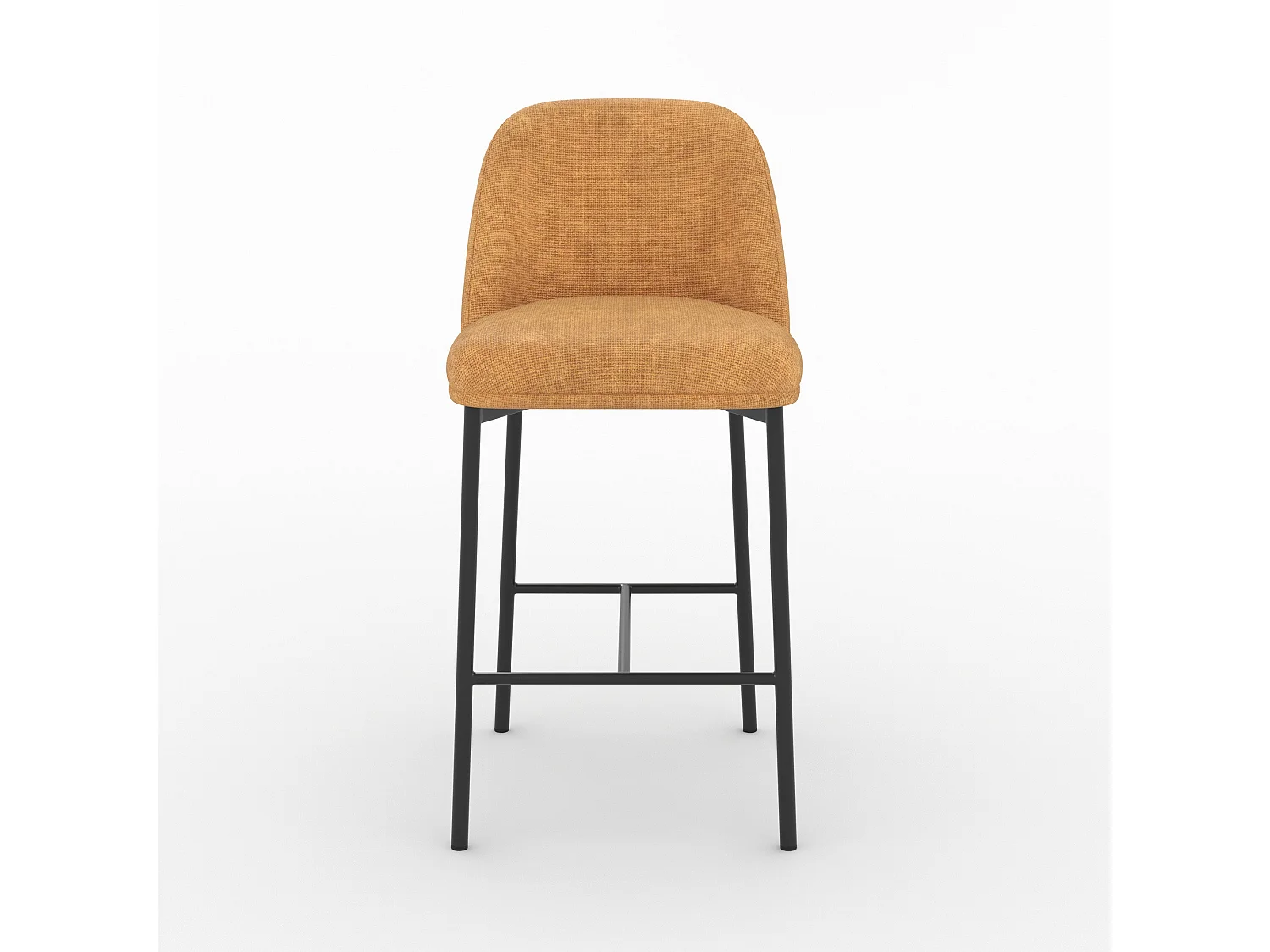 Lot de 2 chaises pour îlot central 67 cm en tissu jaune moutarde - Noah