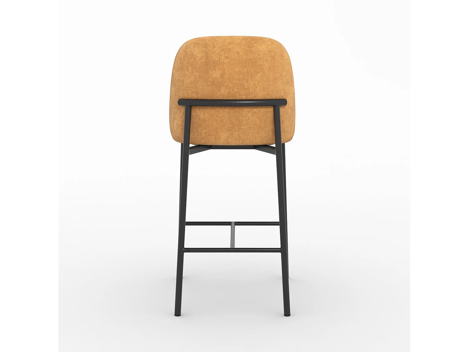 Lot de 2 chaises pour îlot central 67 cm en tissu jaune moutarde - Noah