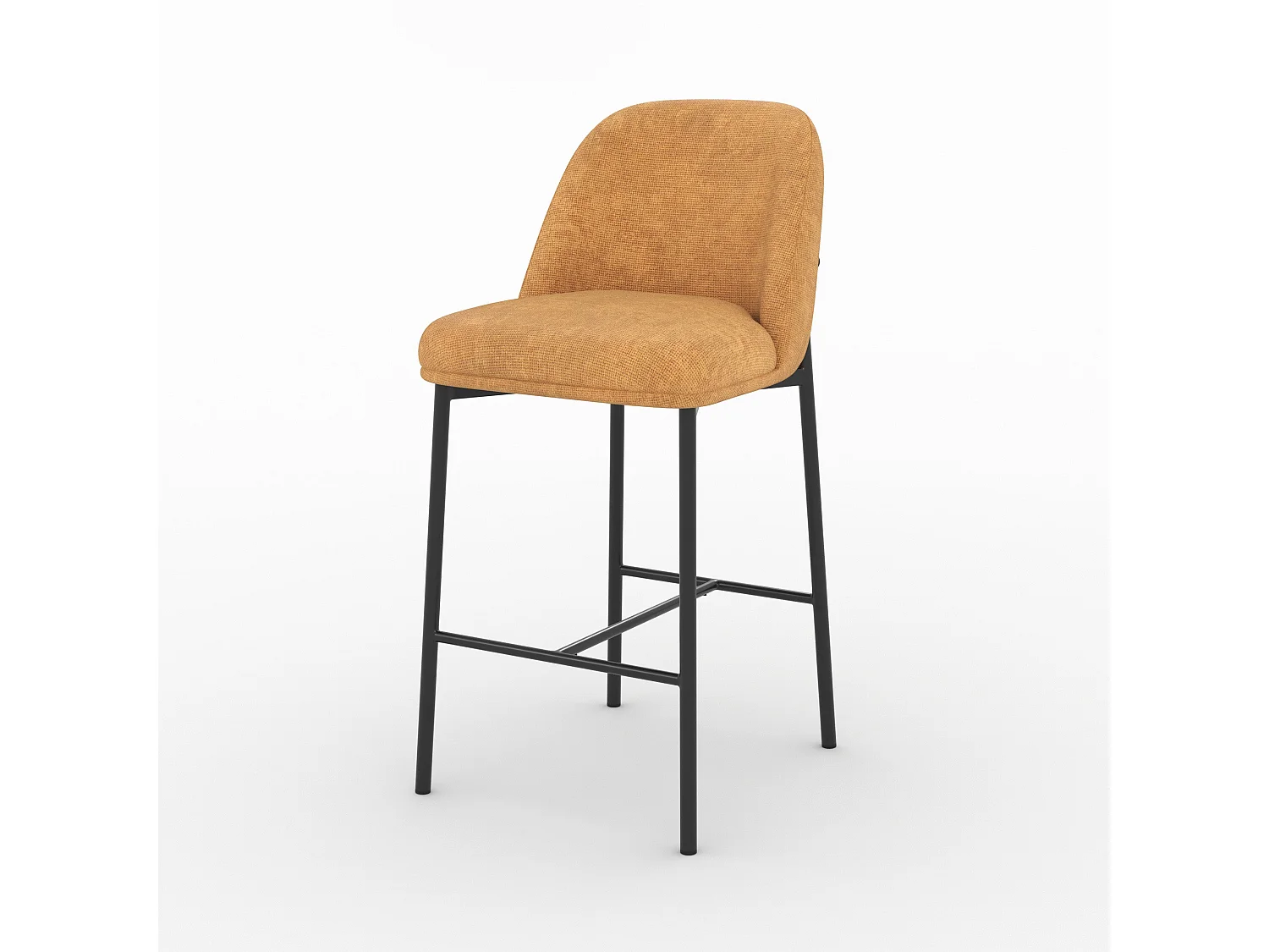 Lot de 2 chaises pour îlot central 67 cm en tissu jaune moutarde - Noah