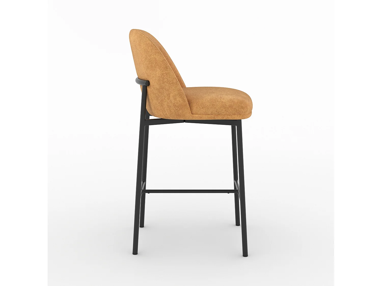 Lot de 2 chaises pour îlot central 67 cm en tissu jaune moutarde - Noah