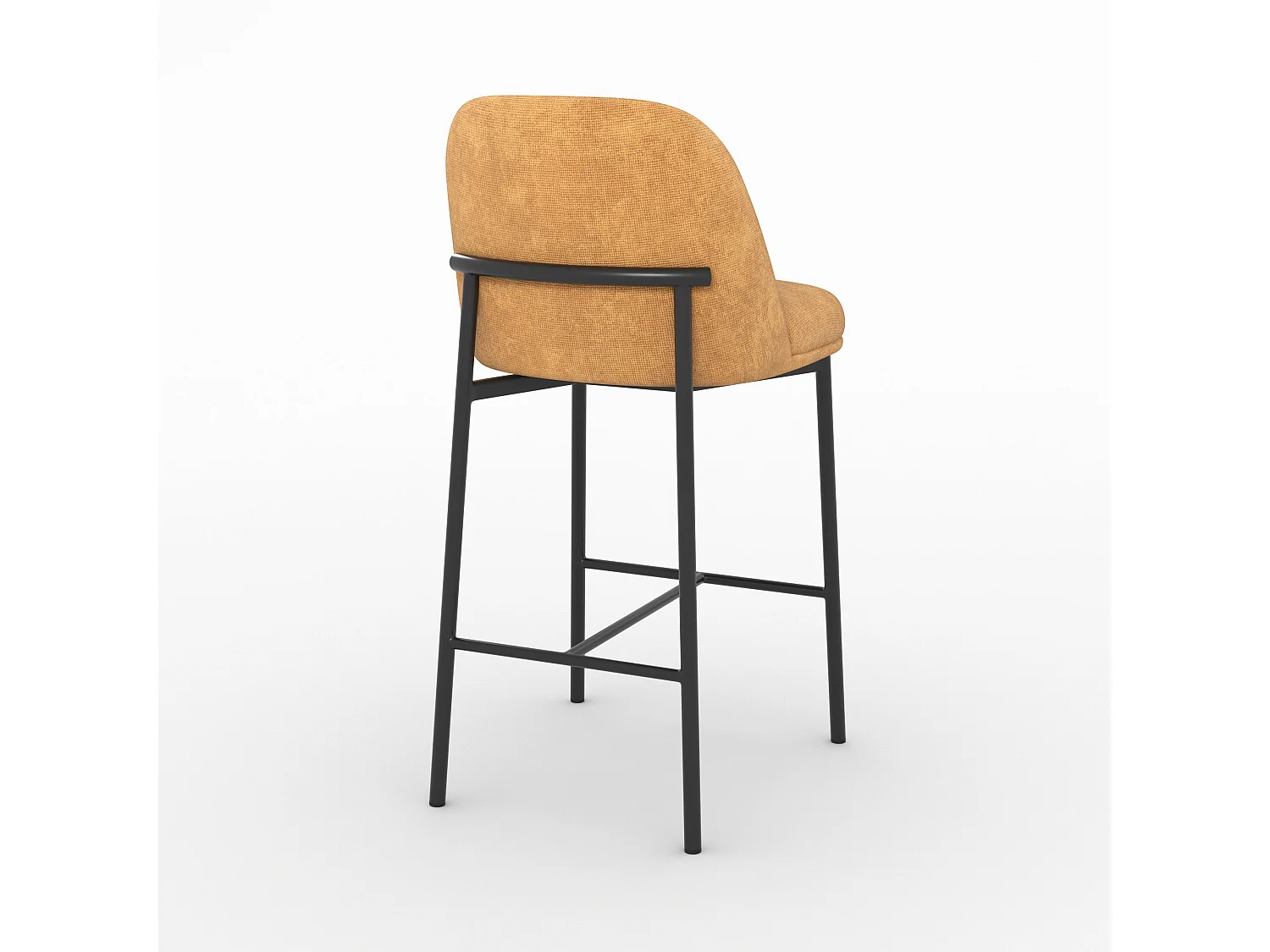 Lot de 2 chaises pour îlot central 67 cm en tissu jaune moutarde - Noah