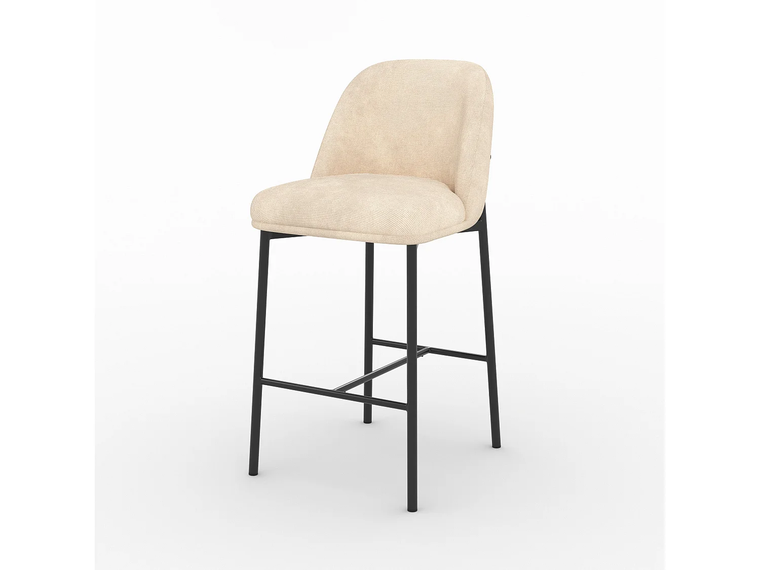 Lot de 2 chaises pour îlot central 67 cm en tissu beige - Noah