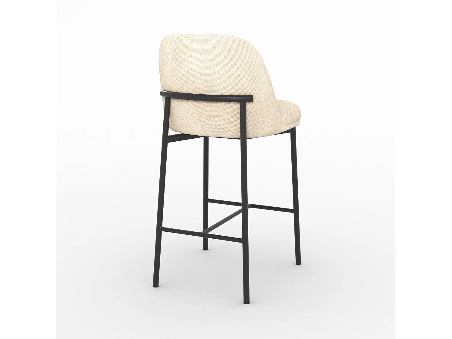 Lot de 2 chaises pour îlot central 67 cm en tissu beige - Noah