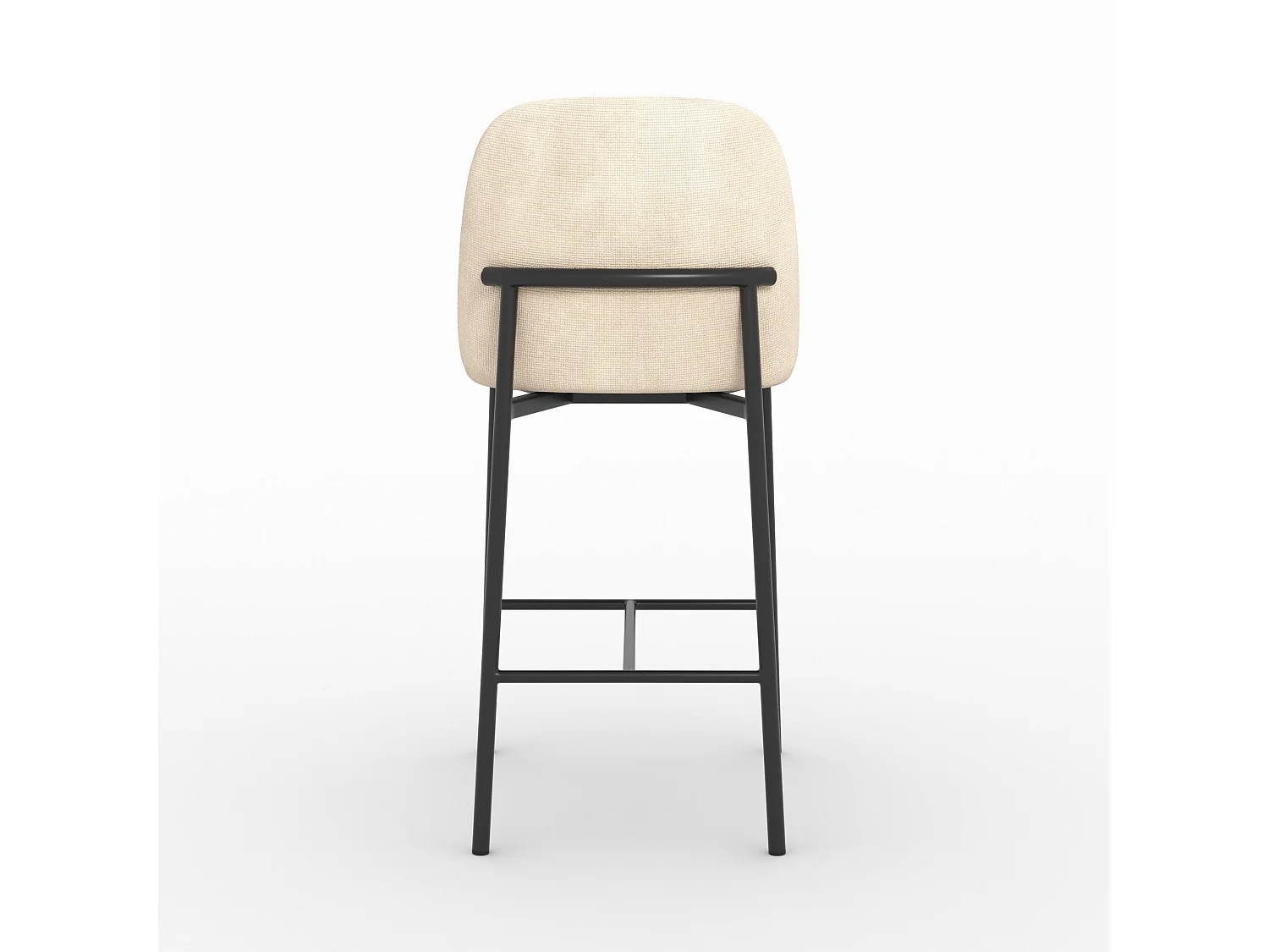 Lot de 2 chaises pour îlot central 67 cm en tissu beige - Noah