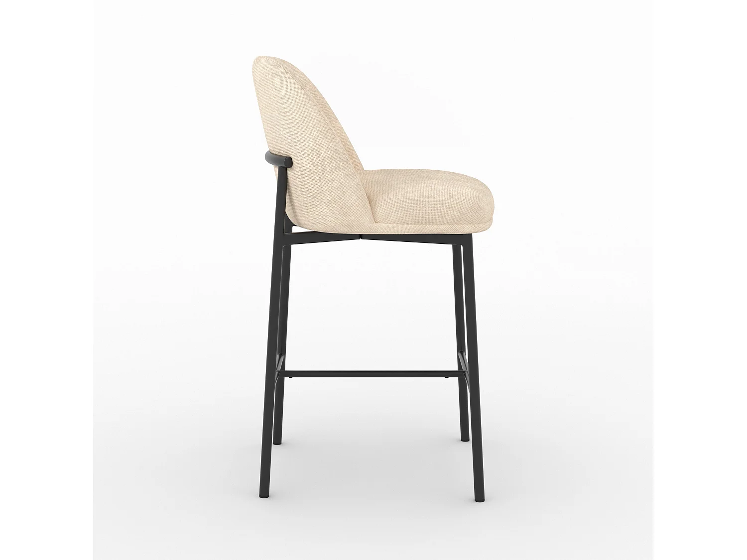 Lot de 2 chaises pour îlot central 67 cm en tissu beige - Noah