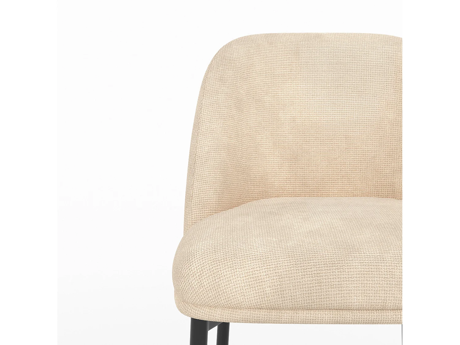 Lot de 2 chaises pour îlot central 67 cm en tissu beige - Noah