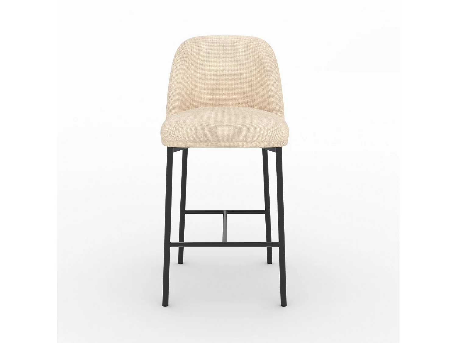 Lot de 2 chaises pour îlot central 67 cm en tissu beige - Noah