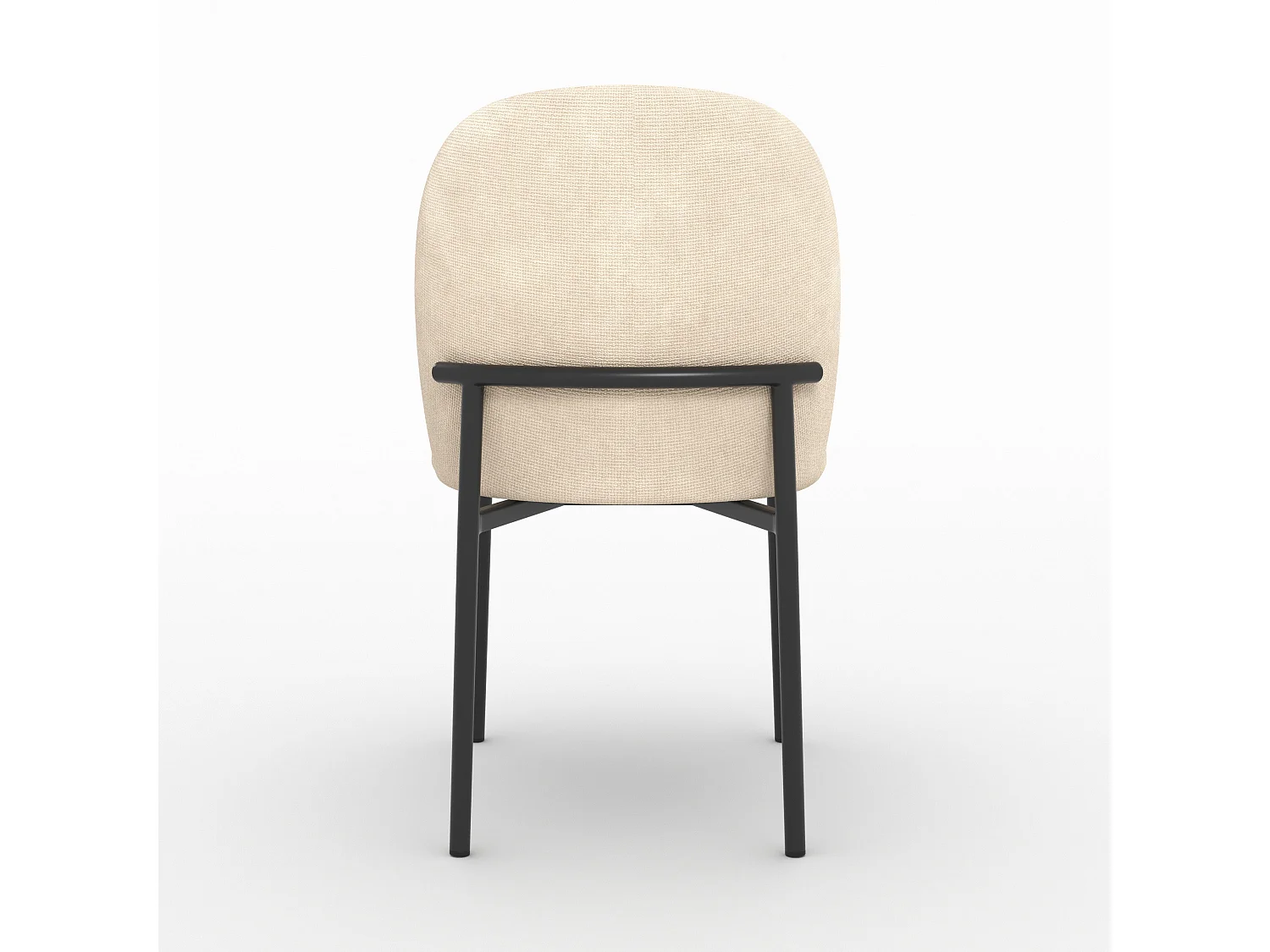 Lot de 2 chaises en tissu beige et pieds métal noir - Noah