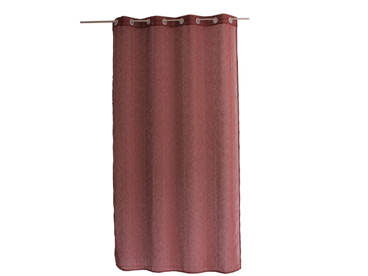 Rideau Voilage Effet Lin "Elena" 140x240cm Grenat