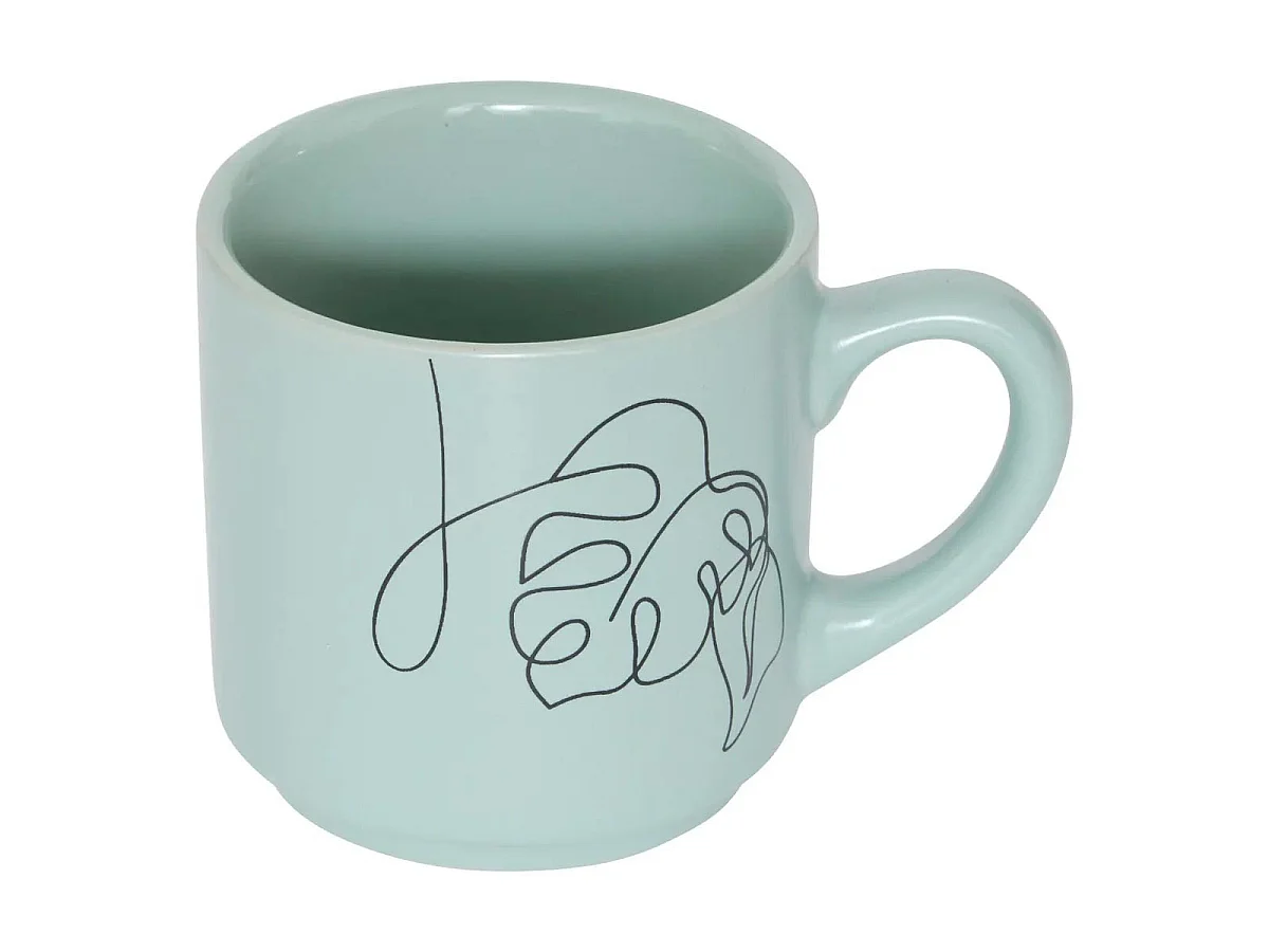 Lot de 4 Mugs sur Rack "Visage" 12cl Multicolore