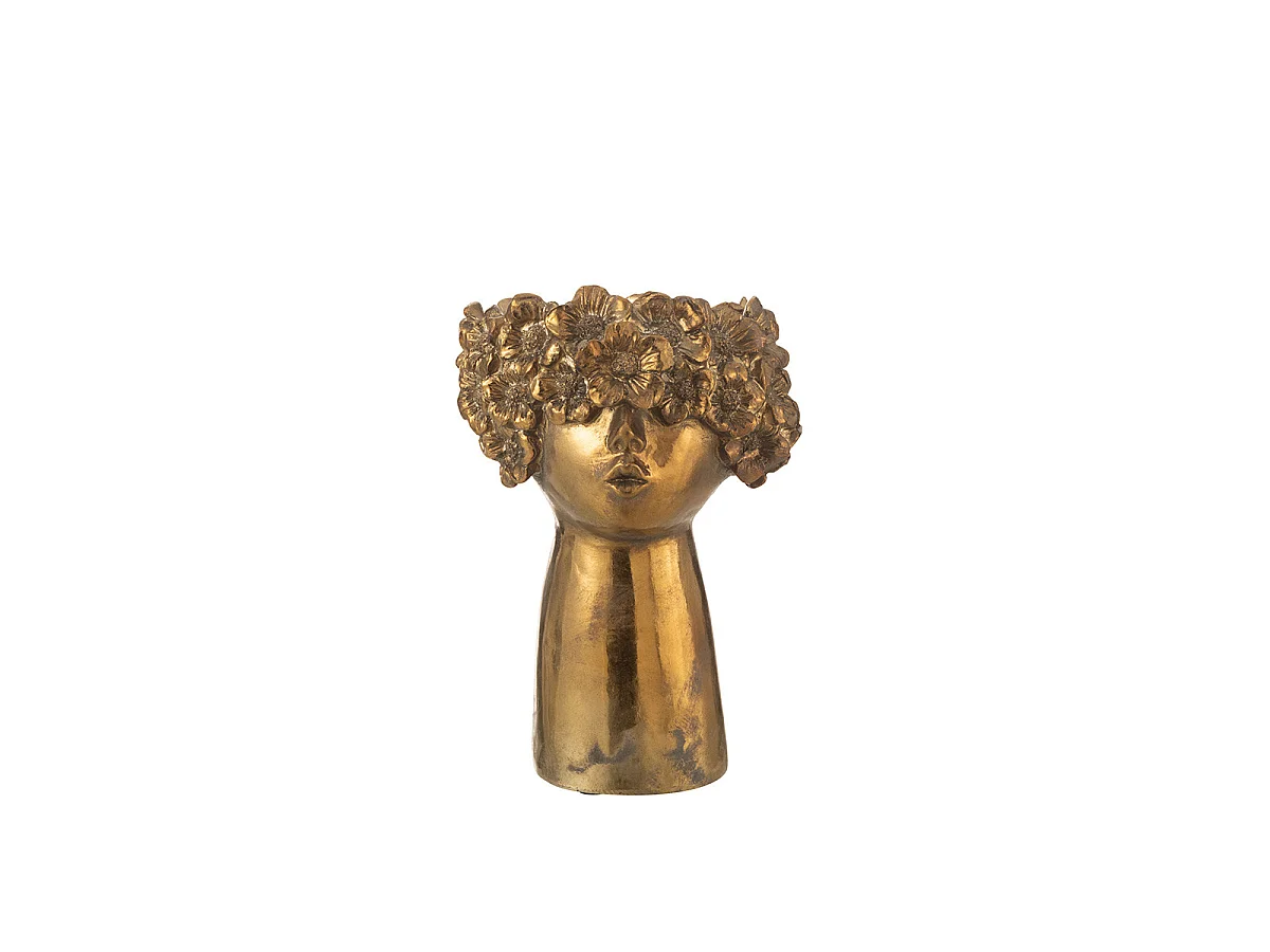 Cache-Pot Design Visage "Nebu" 27cm Or