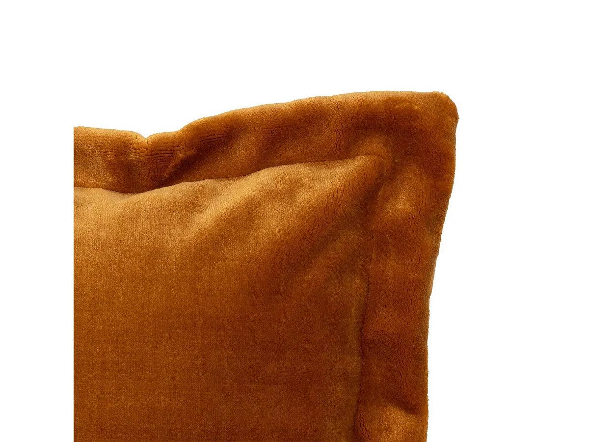 Coussin Déco Flanelle "Cuddly" 53x53cm Jaune Cumin