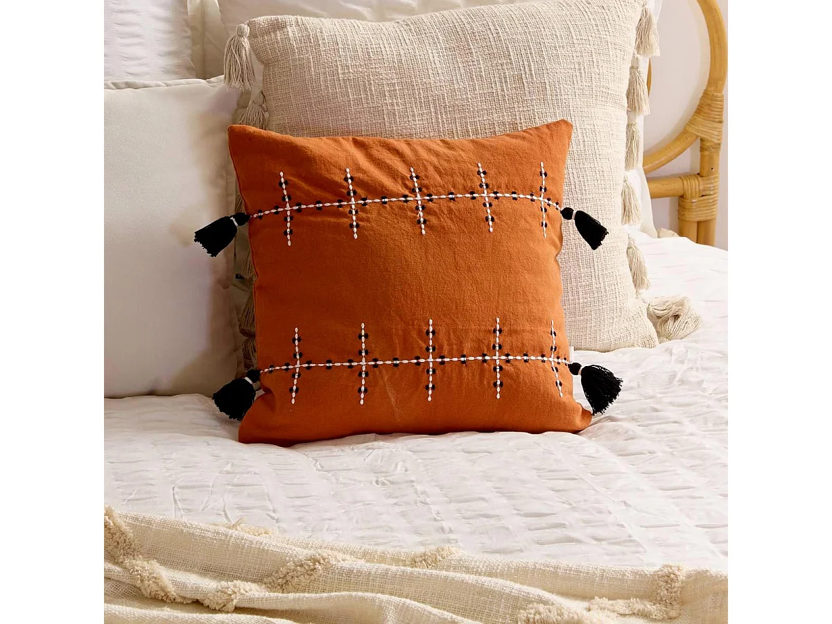 Coussin Déco "Mira" 40x40cm Terracotta