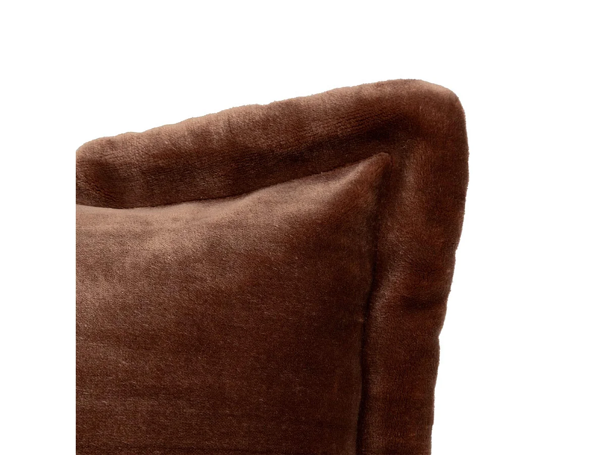 Coussin Déco Flanelle "Cuddly" 53x53cm Marron