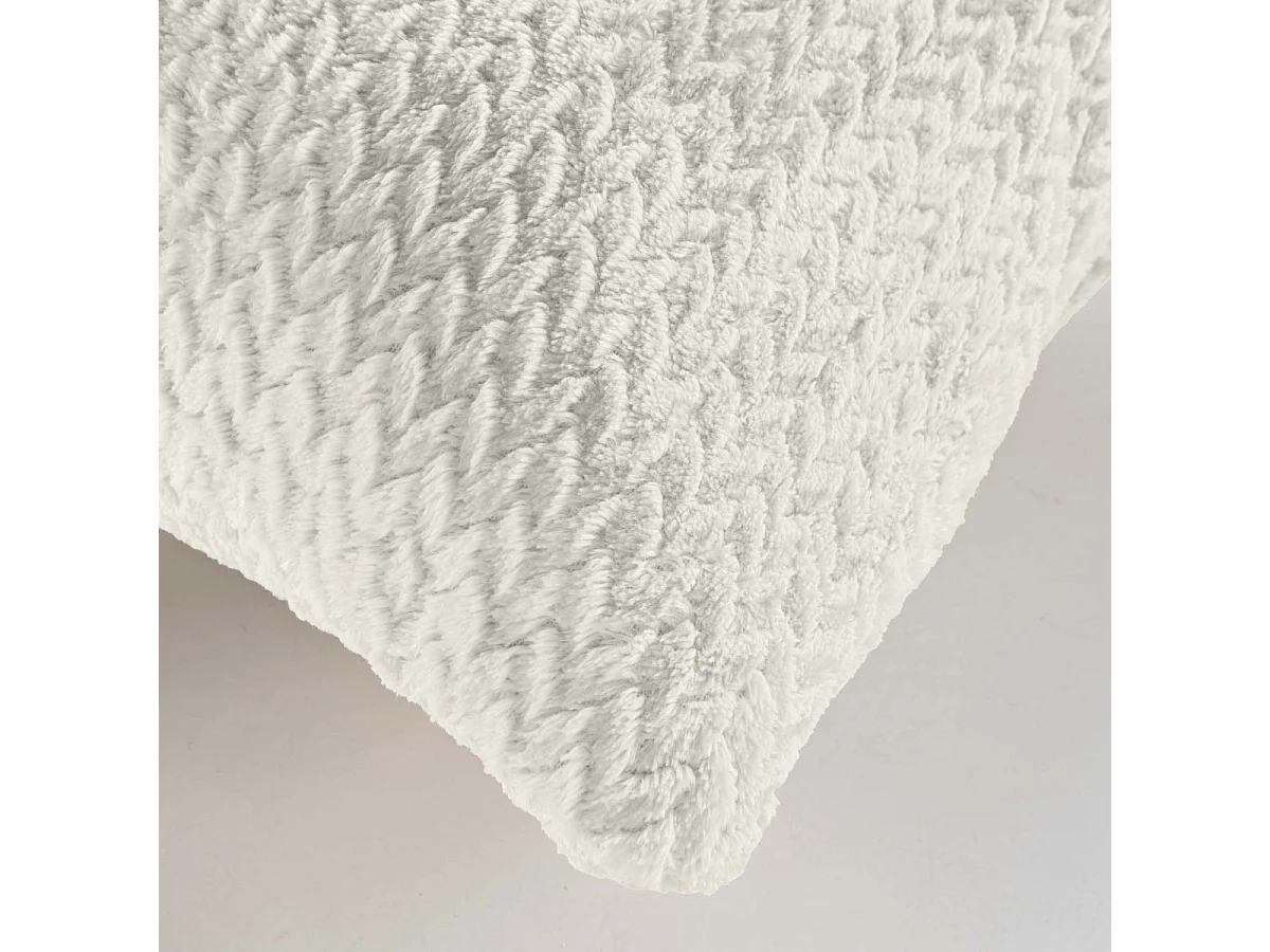 Coussin Déco en Flanelle "Flanela" 45x45cm Naturel