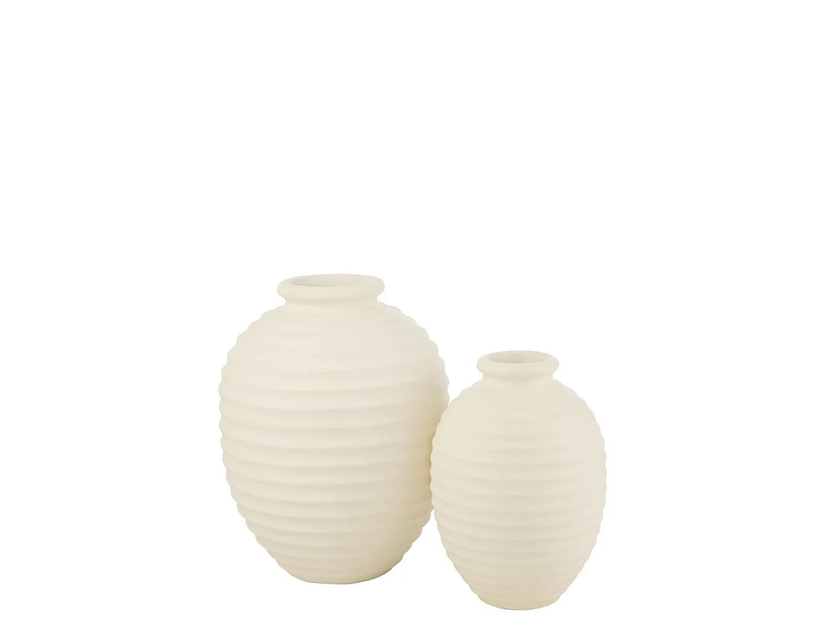 Cache-Pot Oval en Terre Cuite "Theron" 66cm Blanc