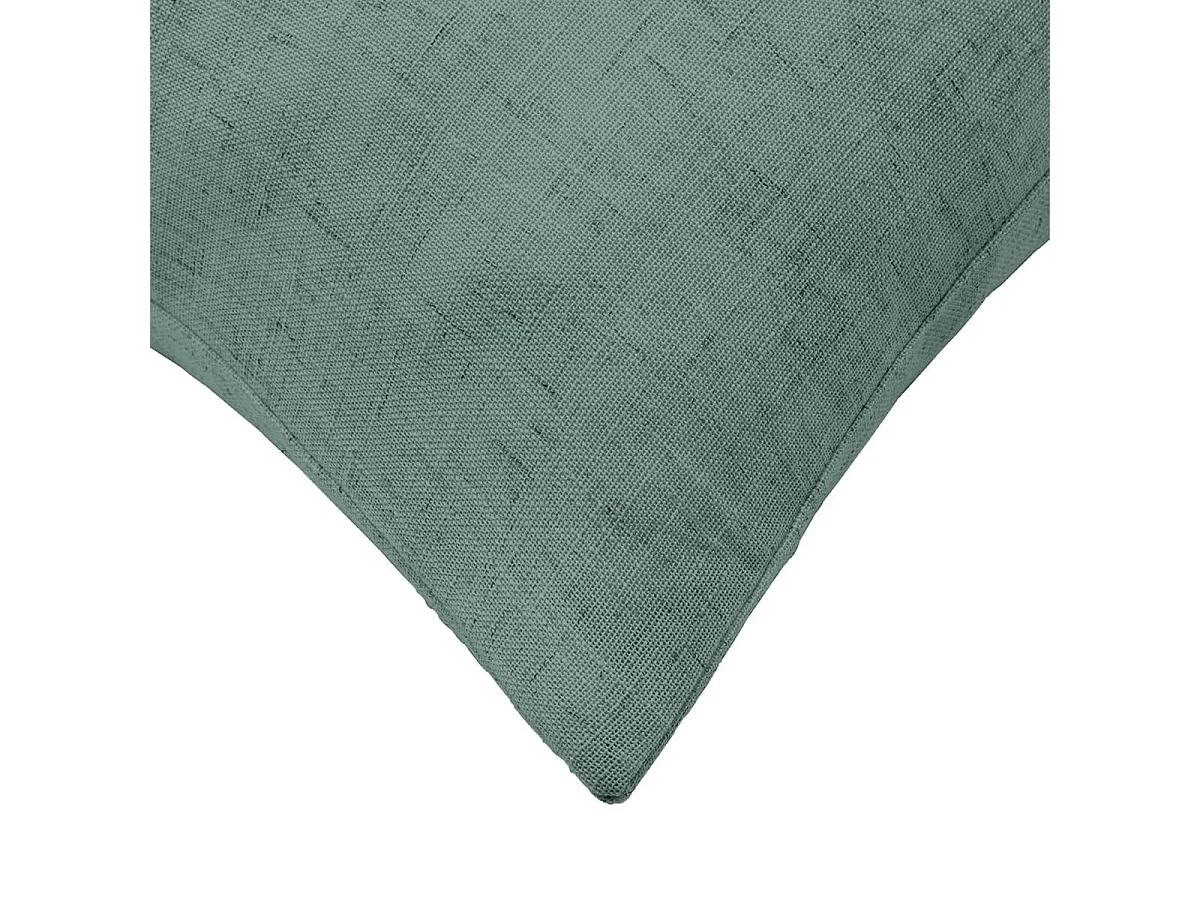 Coussin Effet Lin Tissé "Nando" 60x60cm Vert Cèdre
