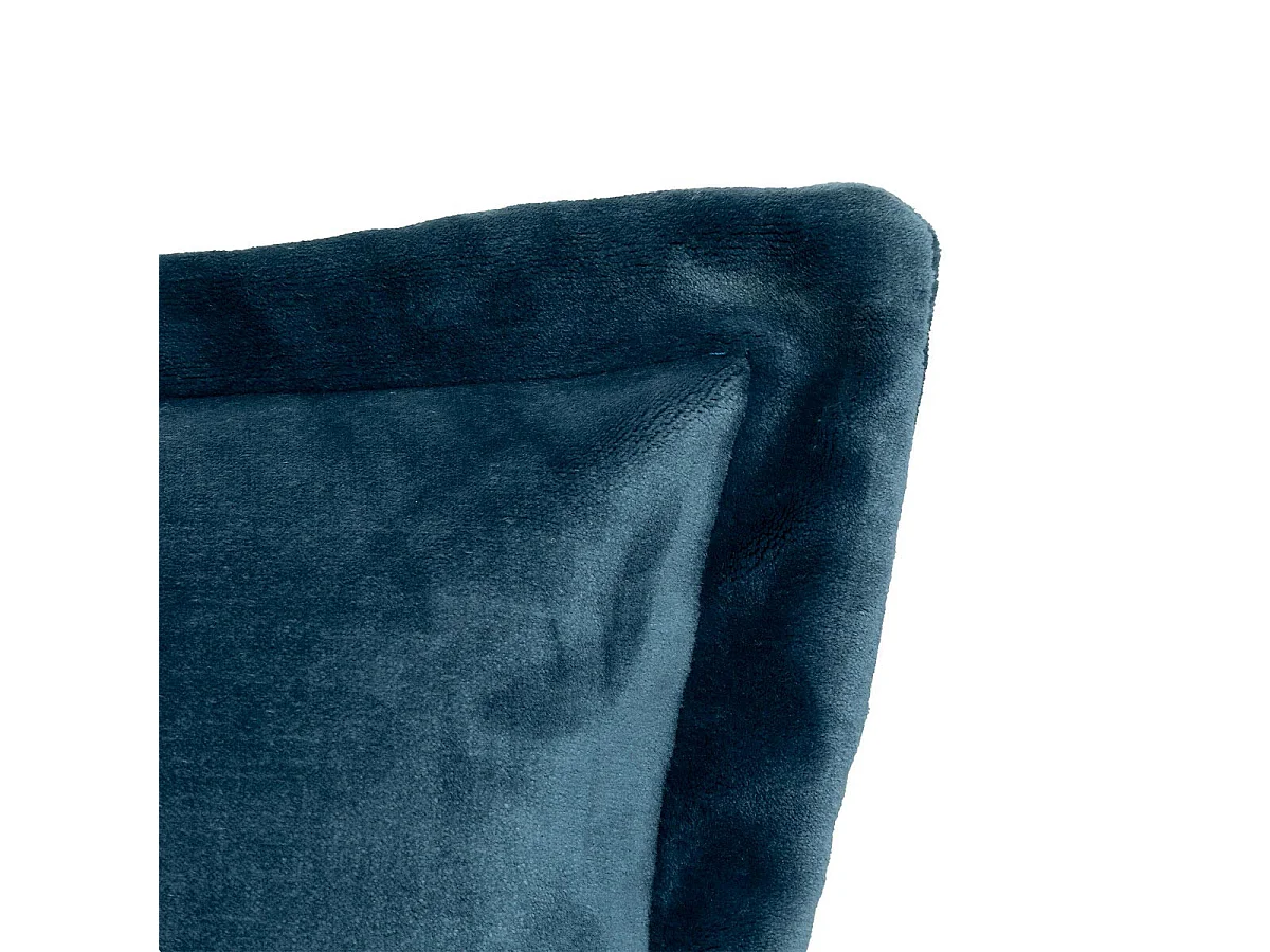 Coussin Déco Flanelle "Cuddly" 53x53cm Bleu Égéen