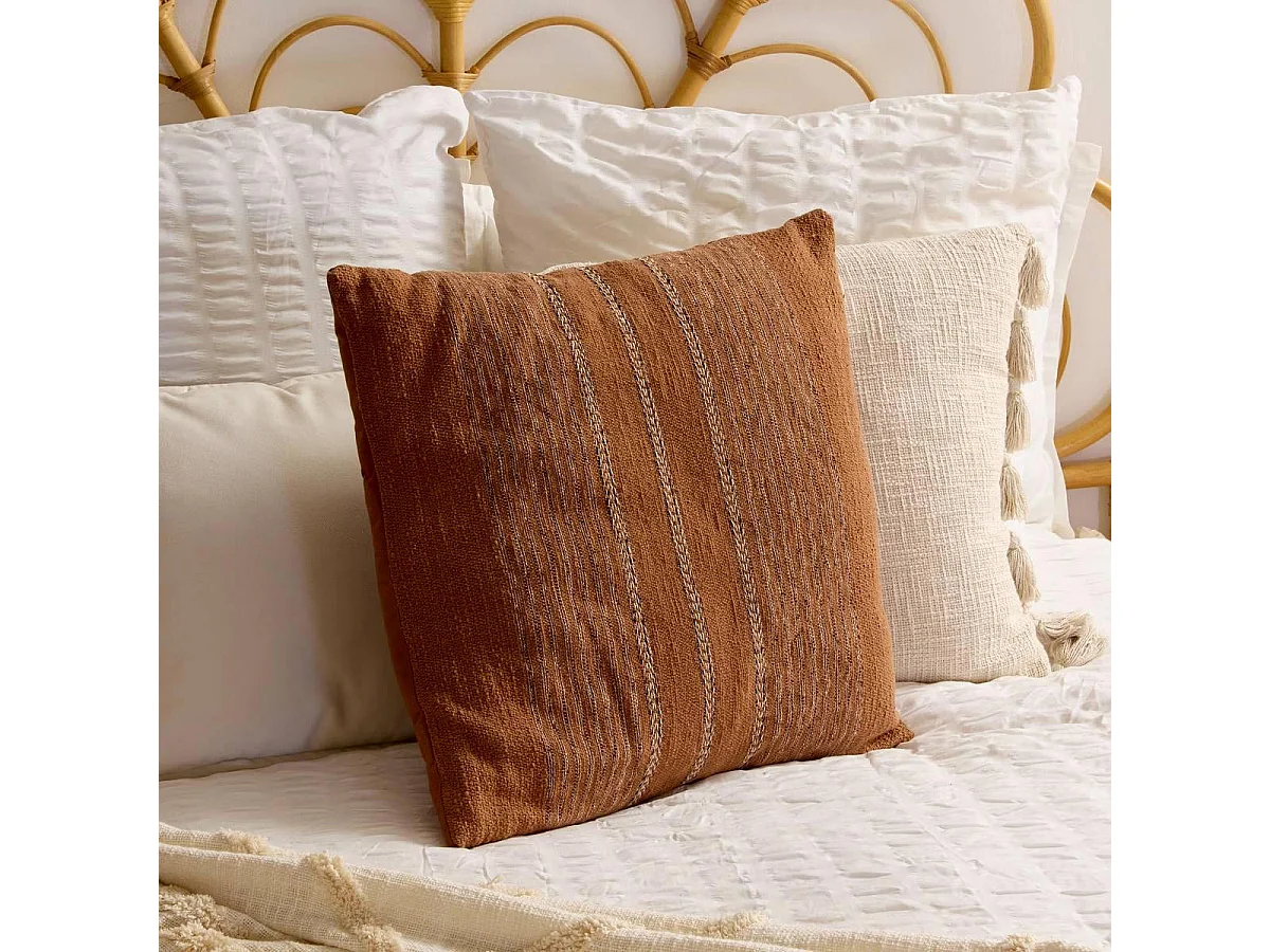 Coussin Déco "Mira" 55x55cm Terracotta
