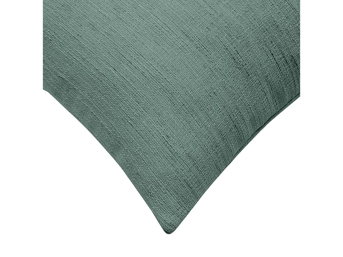 Coussin Effet Lin Tissé "Nando" 45x45cm Vert Cèdre