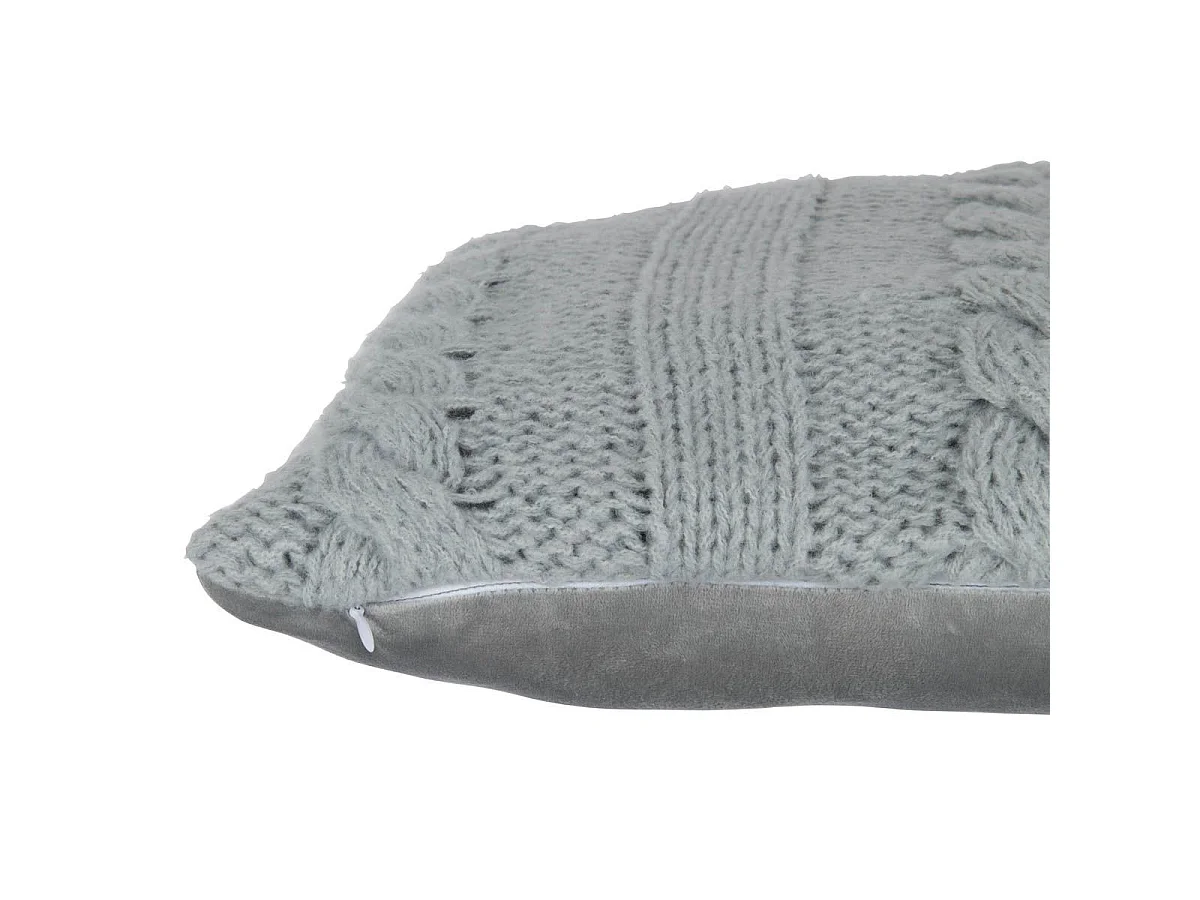 Coussin Déco Tricoté "Twist" 45x45cm Gris