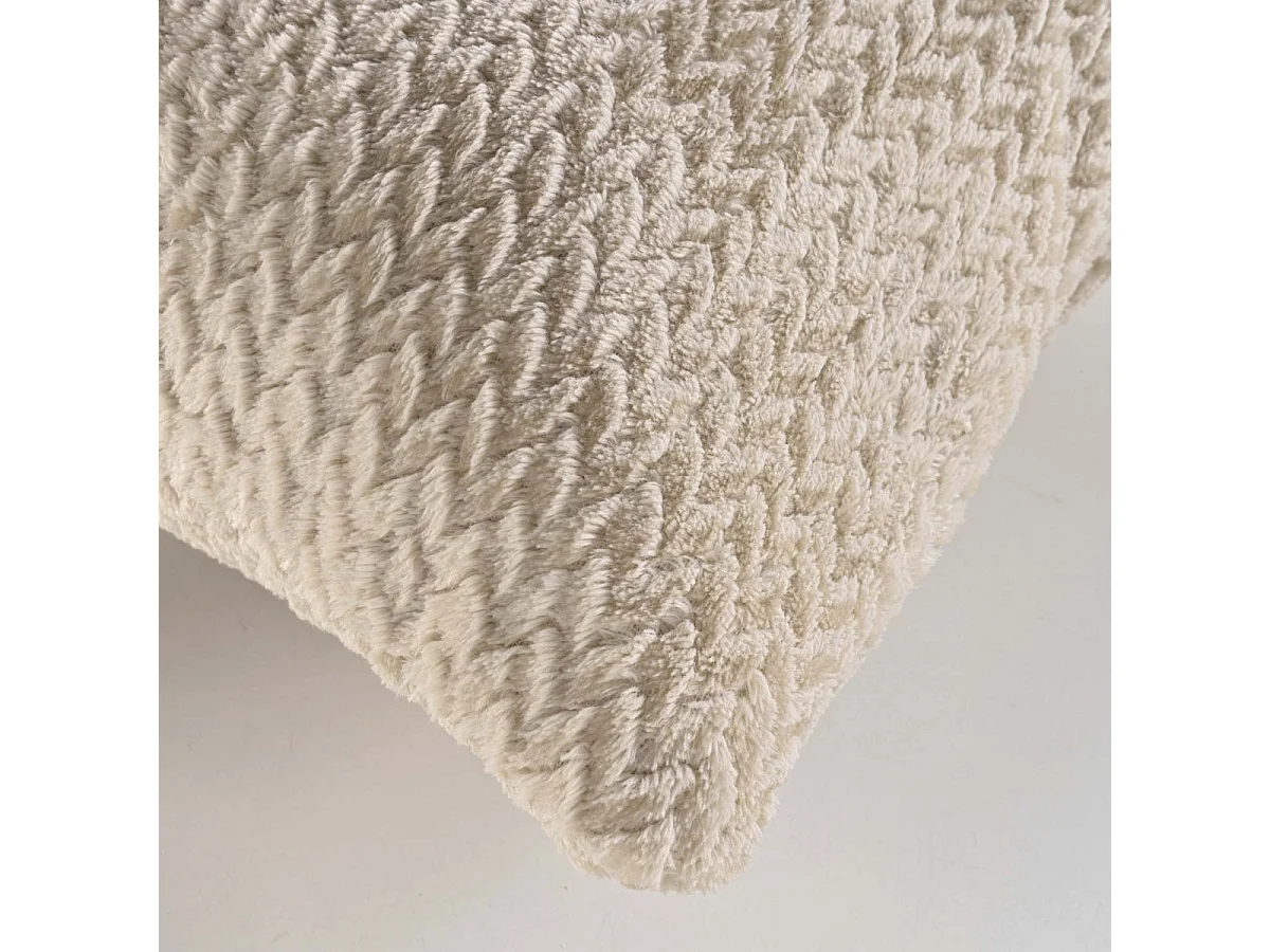 Coussin Déco en Flanelle "Flanela" 45x45cm Beige