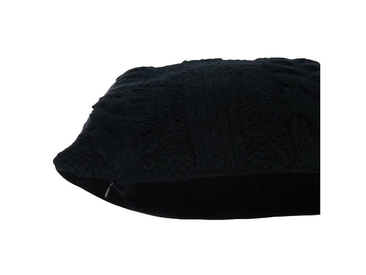 Coussin Déco Tricoté "Twist" 45x45cm Noir