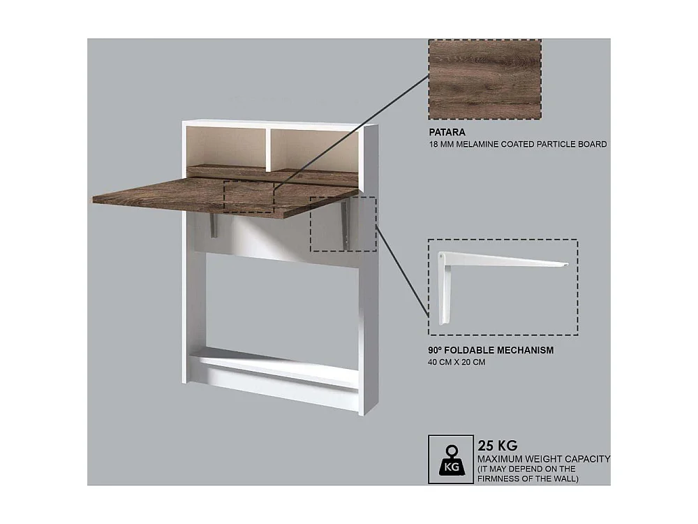 Table console style scandinave Bekna bois Blanc et Chêne clair