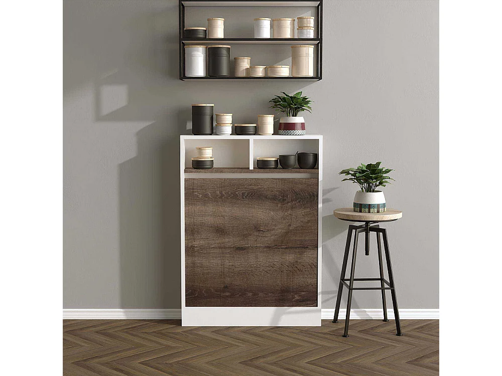 Table console style scandinave Bekna bois Blanc et Chêne clair