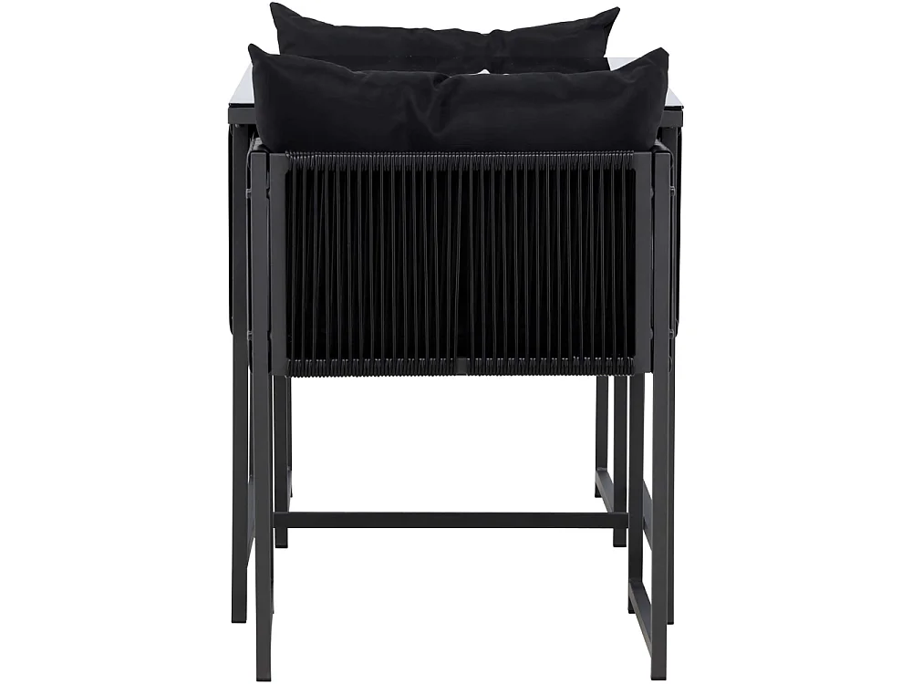 Ensemble Table de Jardin & 2 Chaises "Noto" 120cm Noir