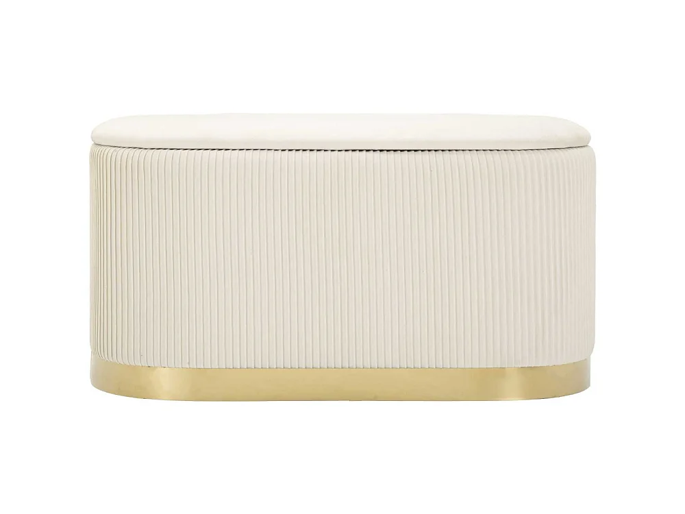 Set un banc et deux poufs en tissu avec rangement Shopy