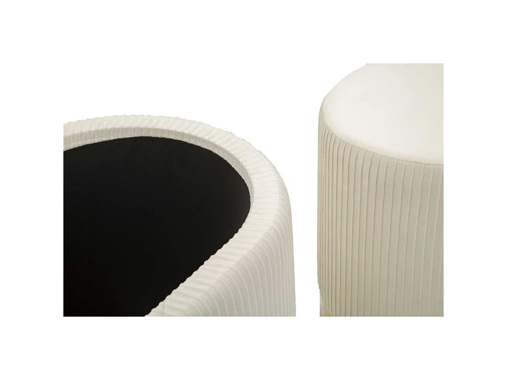 Set un banc et deux poufs en tissu avec rangement Shopy