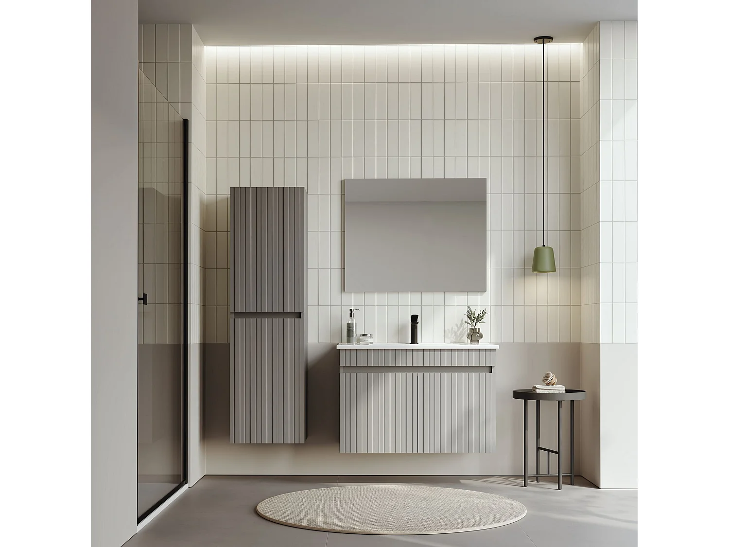 Wastafelmeubel "Tivoli 85" - 85 x 45 x 57 cm - Matte Cashmere