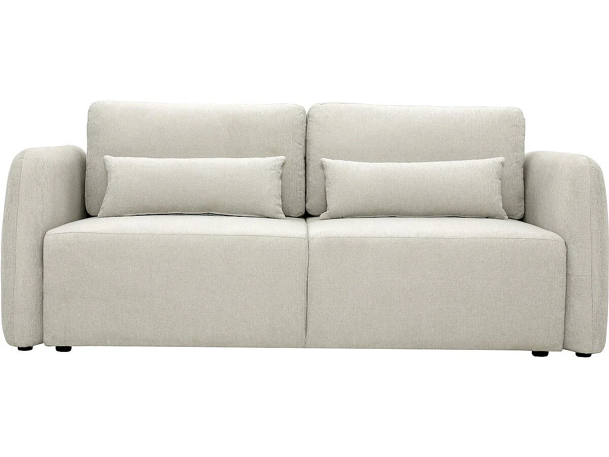 Canapé droit convertible en tissu "Concorde" 3 places - Beige