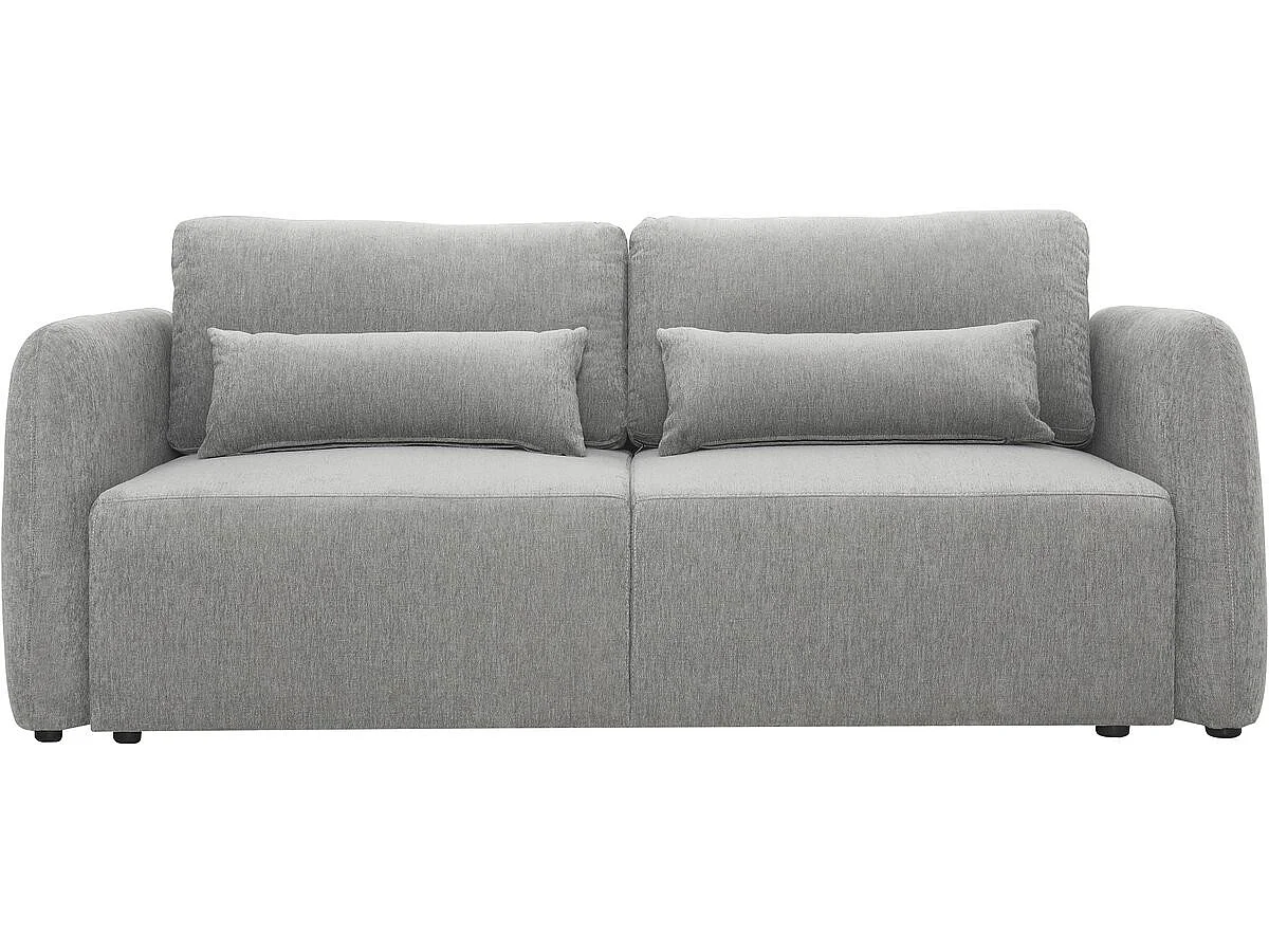 Canapé droit convertible en tissu "Concorde" 3 places - Gris