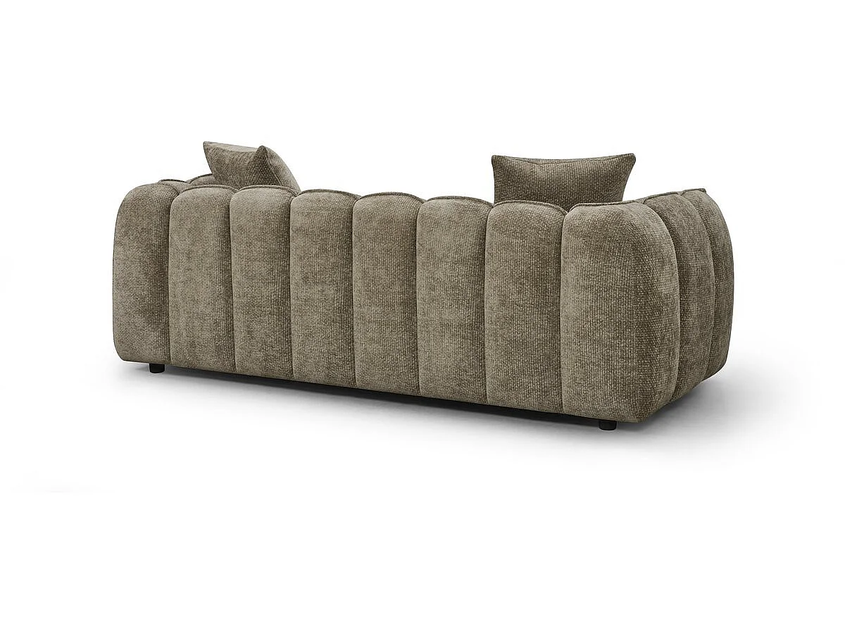 Sofá reto em tecido, estilo <<bubble>>, modelo <<Balzac>> - 3 lugares - Taupe