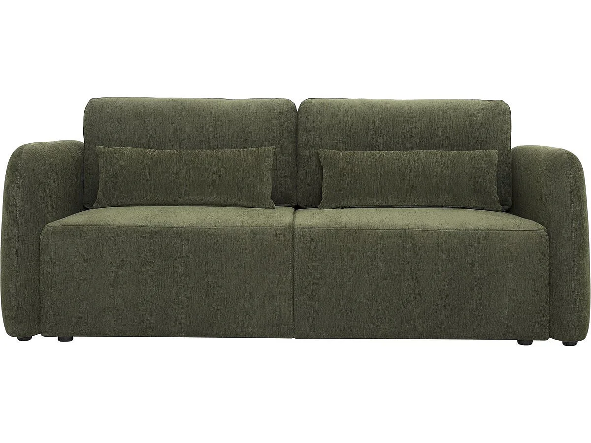 Canapé droit convertible en tissu "Concorde" 3 places - Vert